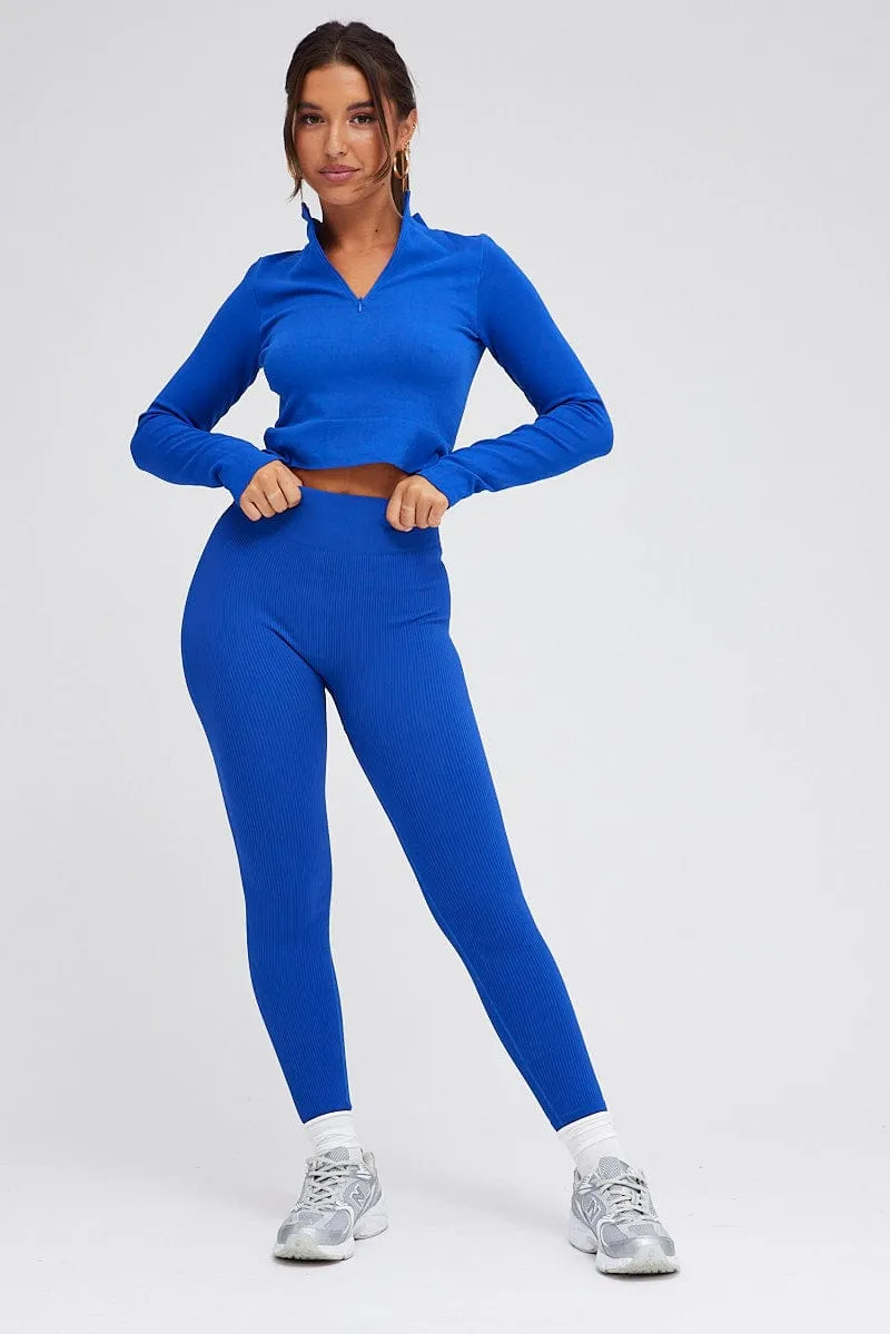 Blue Leggings Seamless Activewear sold by Ally Fashion product image thumbnail 3