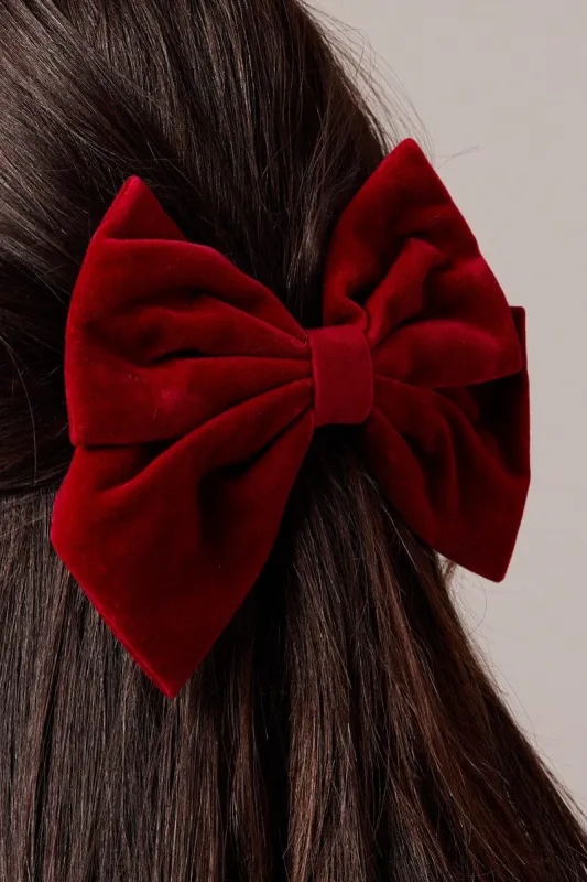 Red Velvet Bow Hair Clip sold by Ally Fashion