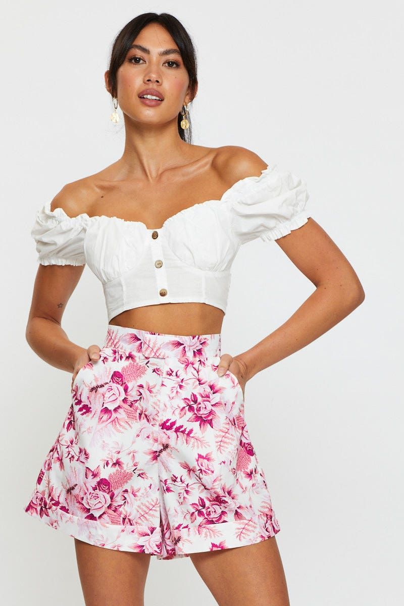Print Mini Shorts High Rise sold by Ally Fashion