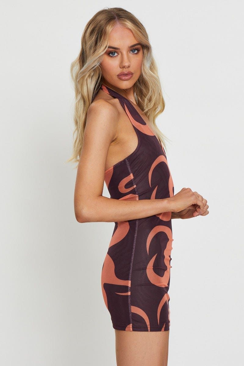 Abstract Print Mini Dress Halter Neck sold by Ally Fashion product image thumbnail 4