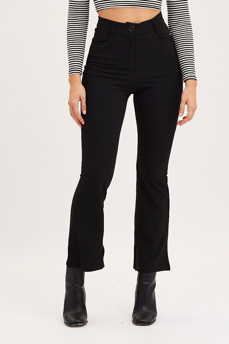 Black Flare Leg Pants High Rise Stretch sold by Ally Fashion product image thumbnail 2