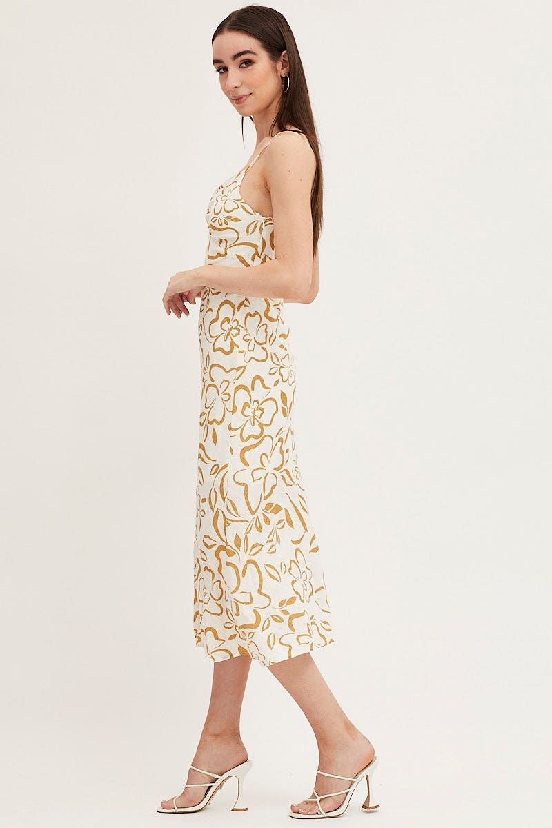 Print Linen Slip Midi Dress sold by Ally Fashion product image thumbnail 4