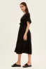 Black Tie Waist Tiered Midi Dress sold by Ally Fashion