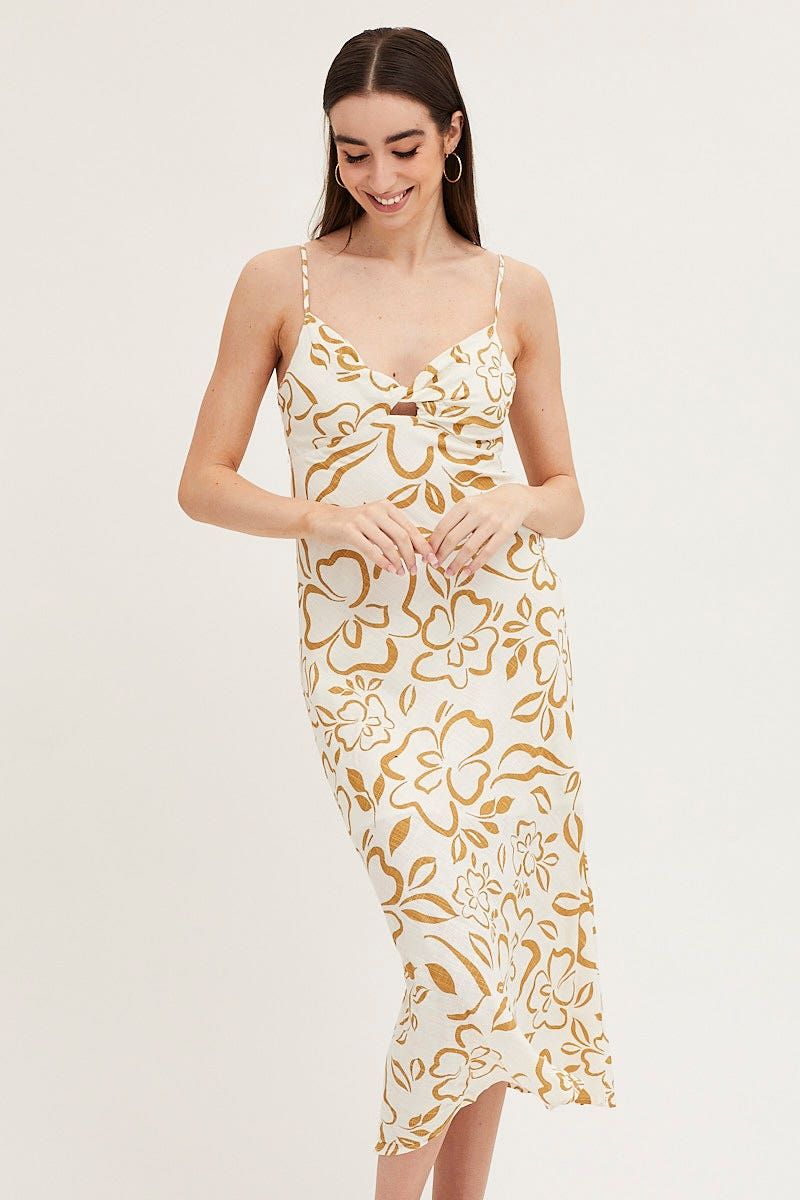 Print Linen Slip Midi Dress sold by Ally Fashion product image thumbnail 2
