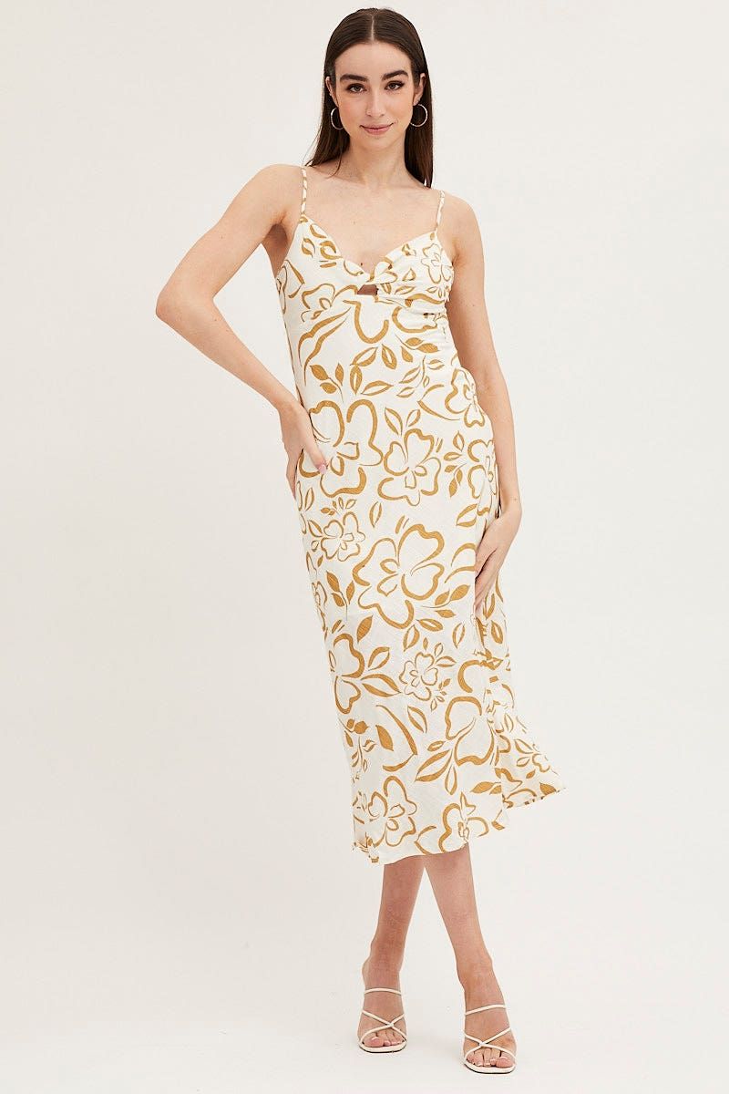 Print Linen Slip Midi Dress sold by Ally Fashion product image thumbnail 3
