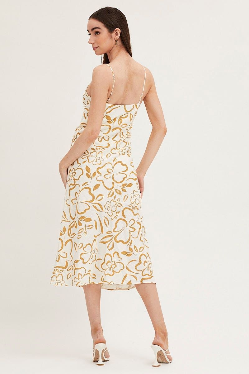 Print Linen Slip Midi Dress sold by Ally Fashion product image thumbnail 5