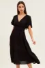 Black Tie Waist Tiered Midi Dress sold by Ally Fashion