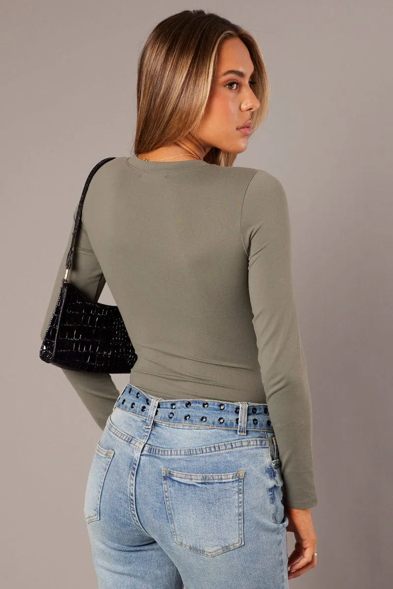 Green Supersoft Bodysuit Long Sleeve sold by Ally Fashion product image thumbnail 4