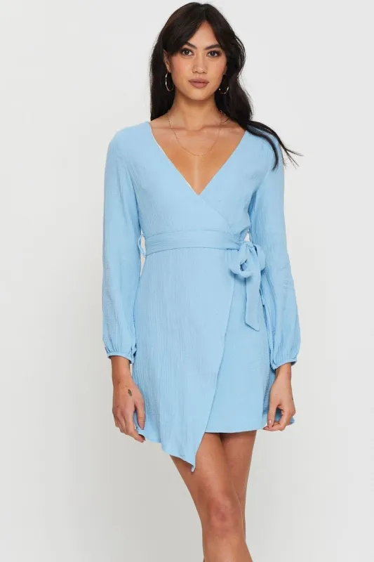 Blue Mini Dress Short Sleeve sold by Ally Fashion