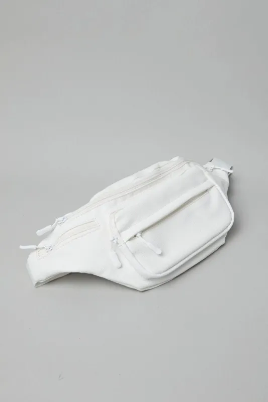 White Zip Detail Bum Bag sold by Ally Fashion