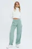 Green Cargo Pants Low Rise Wide Leg sold by Ally Fashion