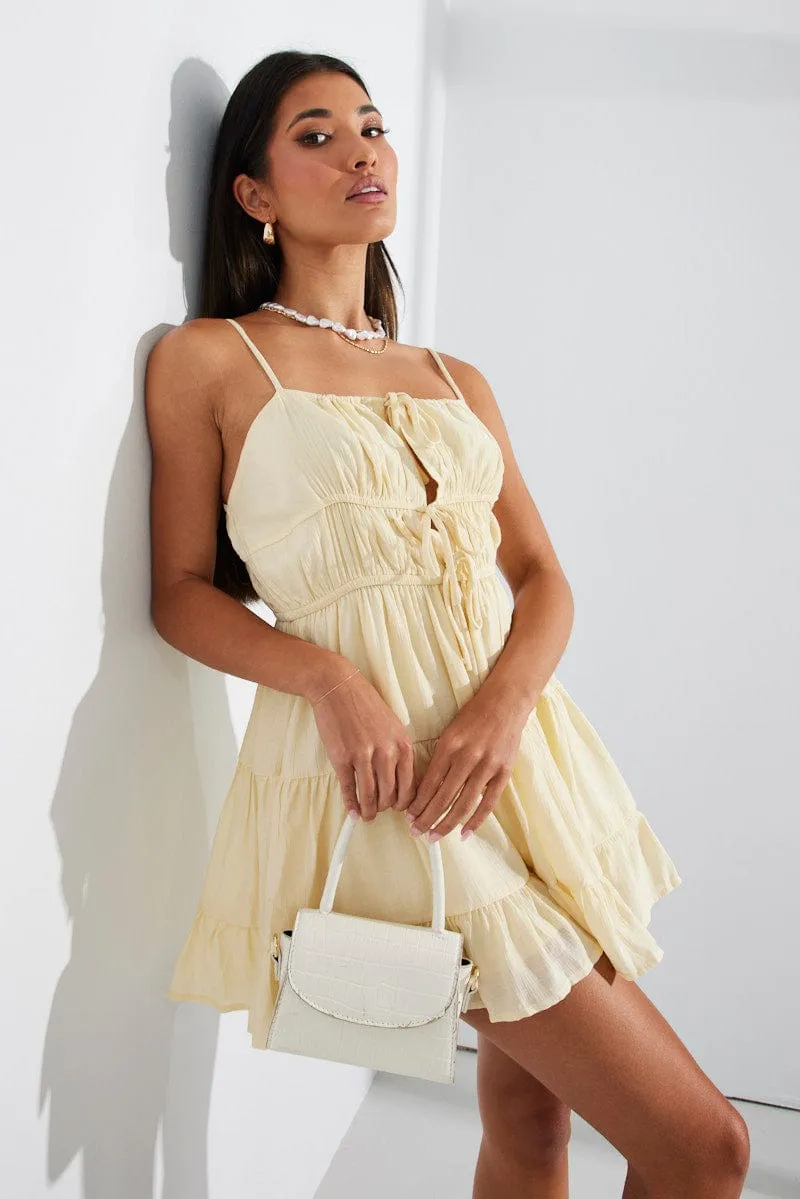 Yellow Fit And Flare Dress Strappy sold by Ally Fashion