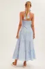 Blue Maxi Dress Tiered Halter sold by Ally Fashion