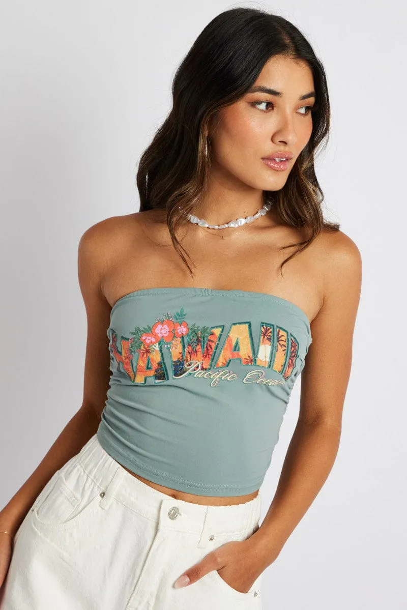 Green Bandeau Top sold by Ally Fashion product image thumbnail 2