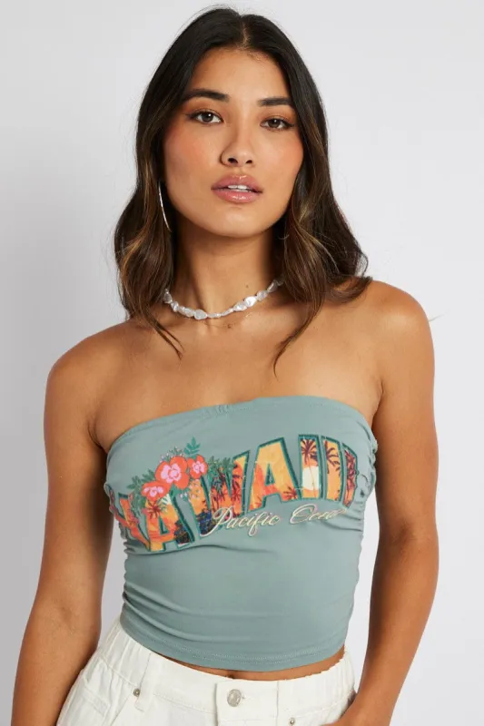 Green Bandeau Top sold by Ally Fashion