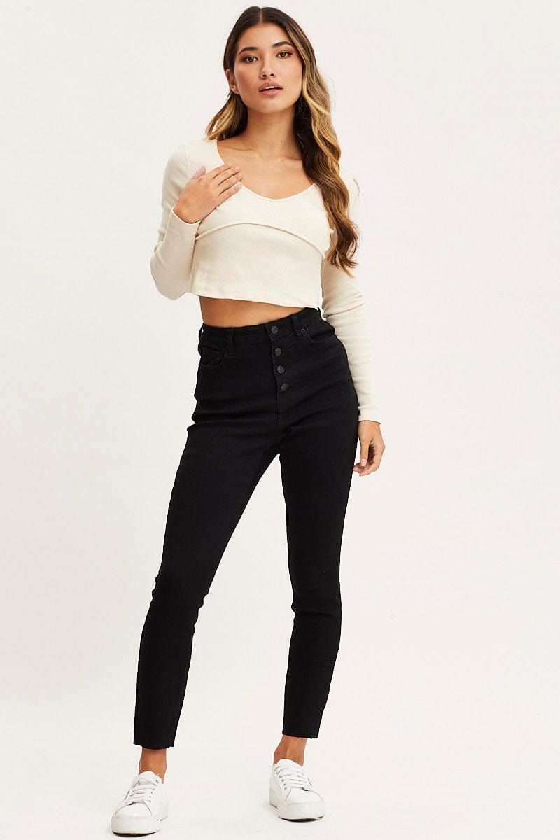 Black Skinny Denim Jeans High Rise sold by Ally Fashion