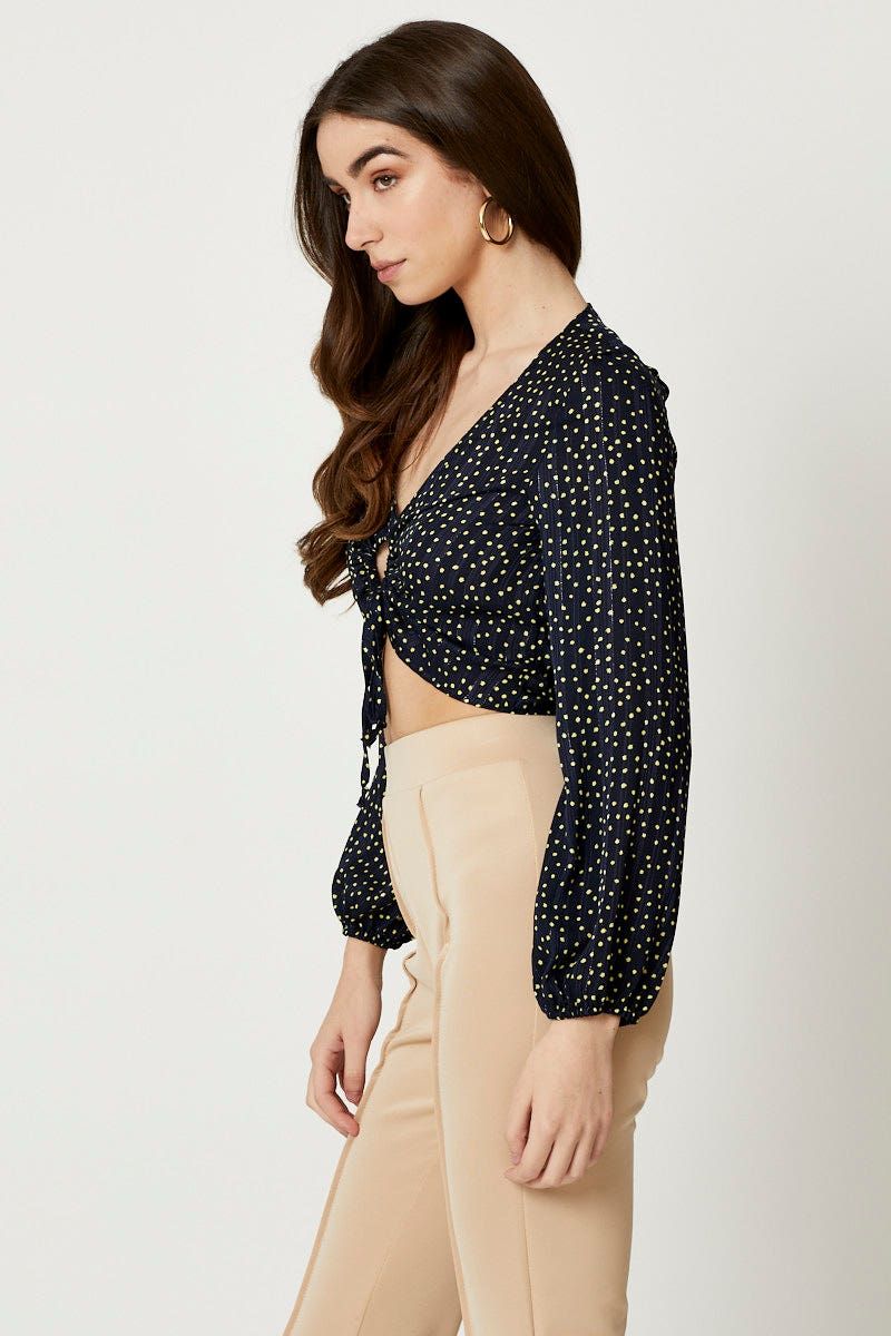 Polka Dot Keyhole Top sold by Ally Fashion product image thumbnail 3