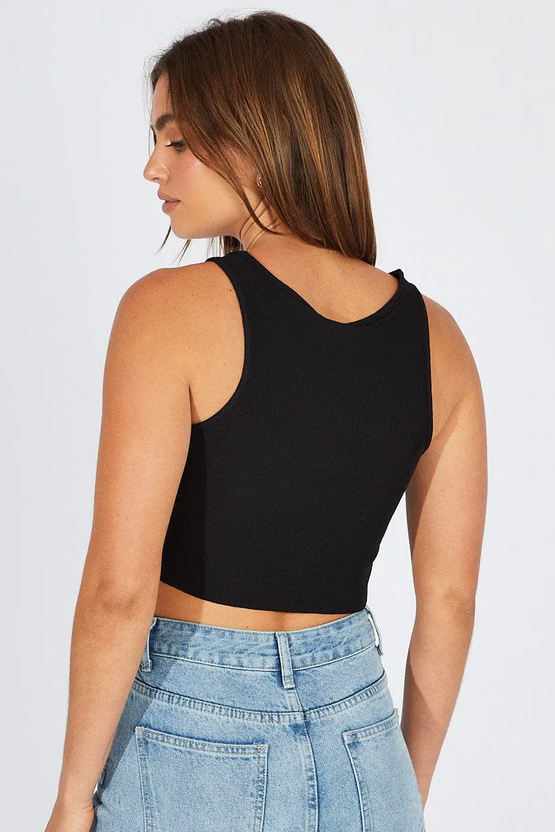 Black Graphic Tank sold by Ally Fashion product image thumbnail 5