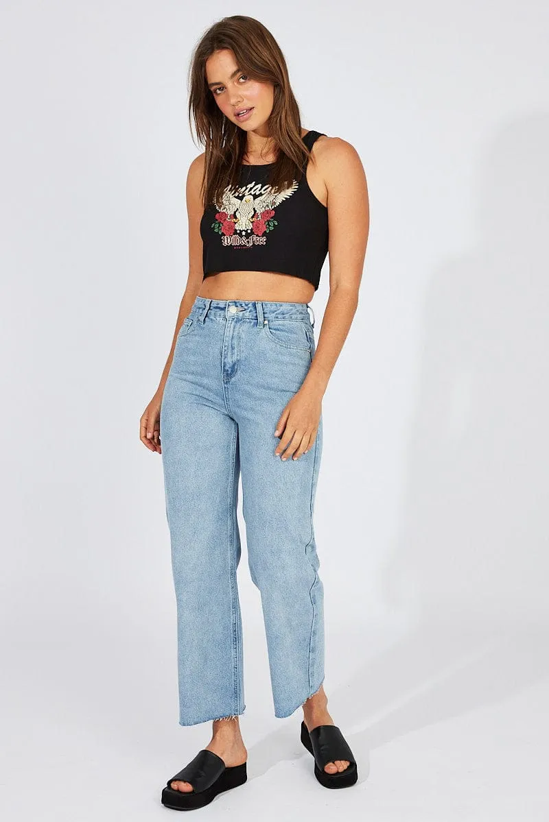 Black Graphic Tank sold by Ally Fashion product image thumbnail 2