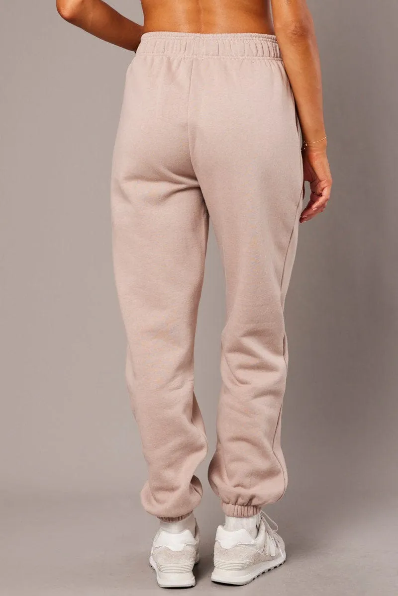 Brown Track Pants High Rise sold by Ally Fashion product image thumbnail 5