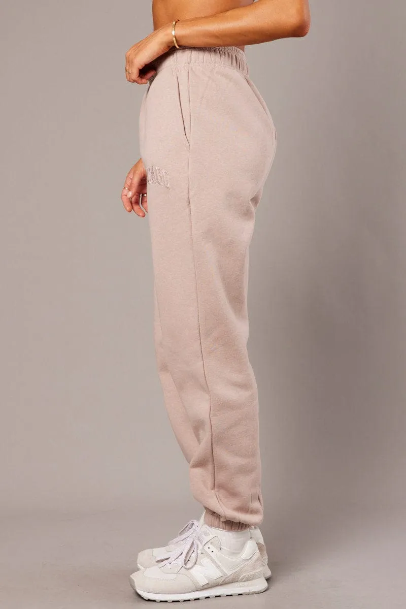 Brown Track Pants High Rise sold by Ally Fashion product image thumbnail 4