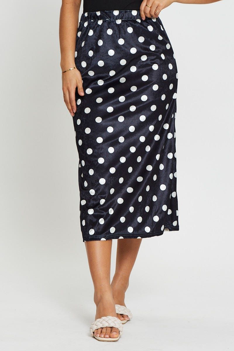 Polka Dot Midi Skirt Velvet sold by Ally Fashion product image thumbnail 2