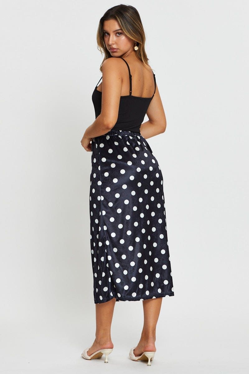 Polka Dot Midi Skirt Velvet sold by Ally Fashion product image thumbnail 4