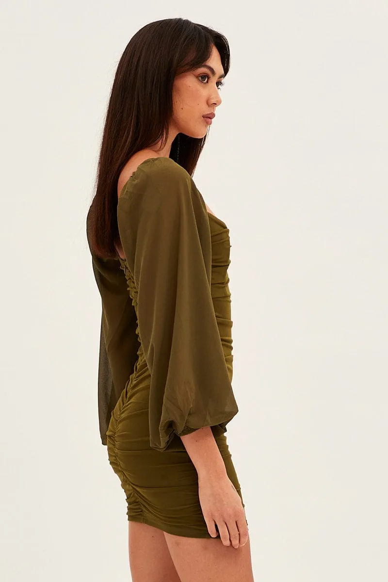Green Long Sleeve Bodycon Mini Dress sold by Ally Fashion product image thumbnail 4