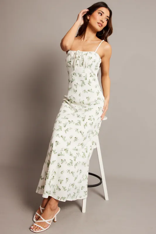 Green Floral Midi Dress Strappy sold by Ally Fashion