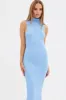 Blue Knit Dress Midi Square Neck sold by Ally Fashion