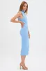 Blue Knit Dress Midi Square Neck sold by Ally Fashion