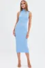 Blue Knit Dress Midi Square Neck sold by Ally Fashion