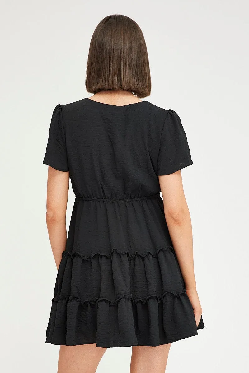 Black Fit And Flare Dress Short Sleeve Mini sold by Ally Fashion product image thumbnail 5