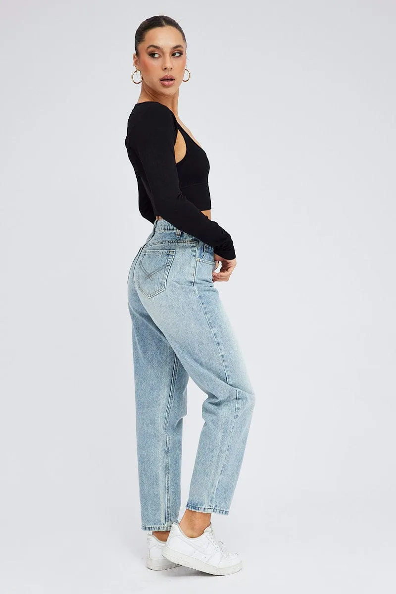 Denim Relaxed Mom Jean High Rise sold by Ally Fashion product image thumbnail 4