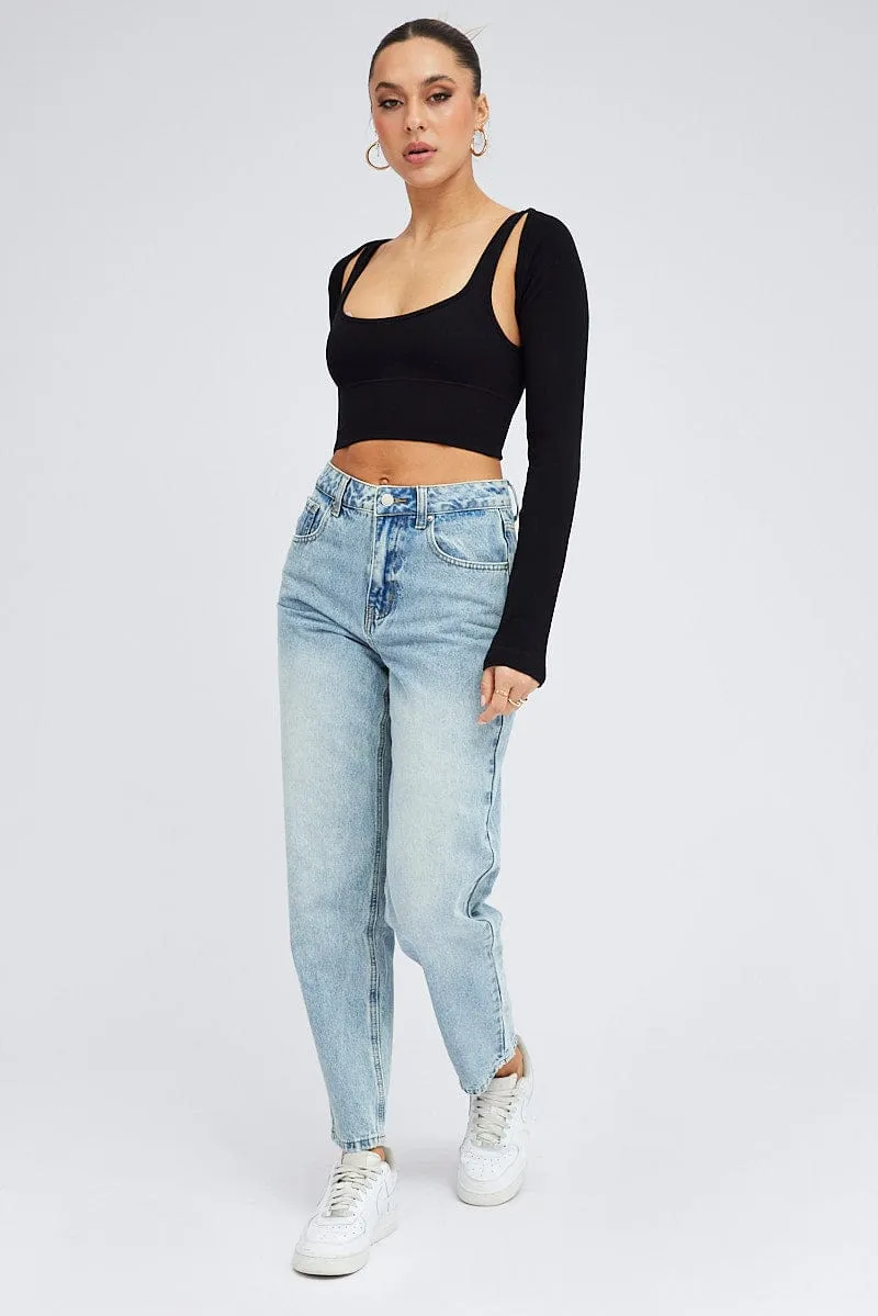 Denim Relaxed Mom Jean High Rise sold by Ally Fashion