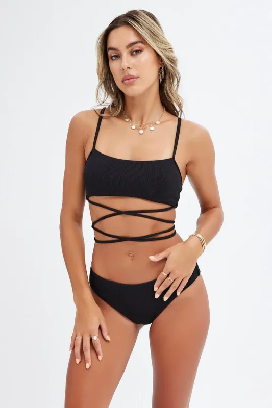 Black Wrap Around Bikini Set sold by Ally Fashion