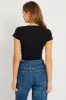 Black T shirt Short Sleeve V Neck Seamless sold by Ally Fashion