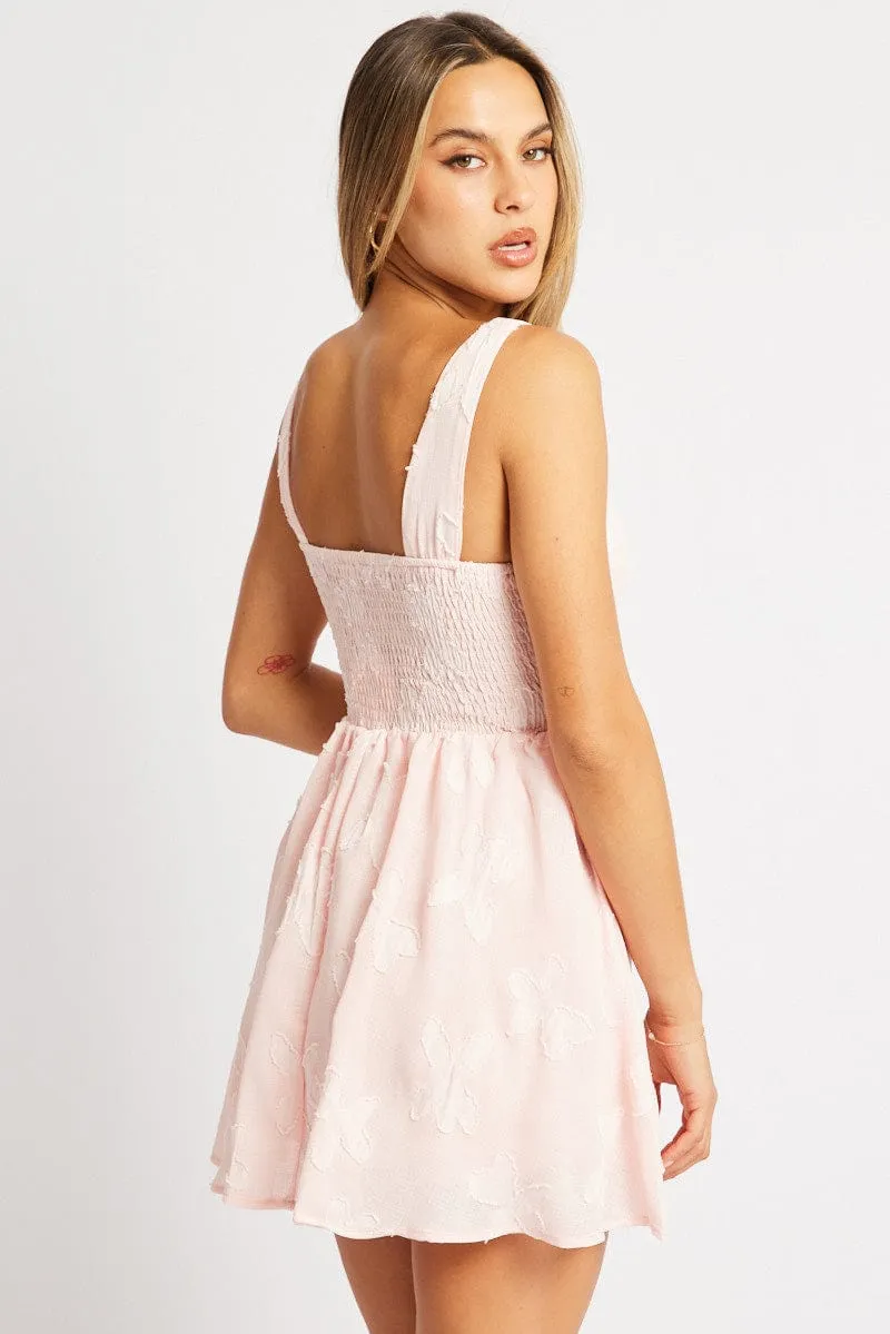 Pink Fit And Flare Dress Mini Burn Out sold by Ally Fashion product image thumbnail 5