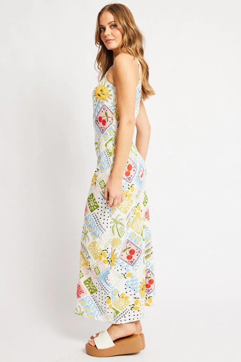 Multi Abstract Maxi Dress Bias Cut sold by Ally Fashion product image thumbnail 4