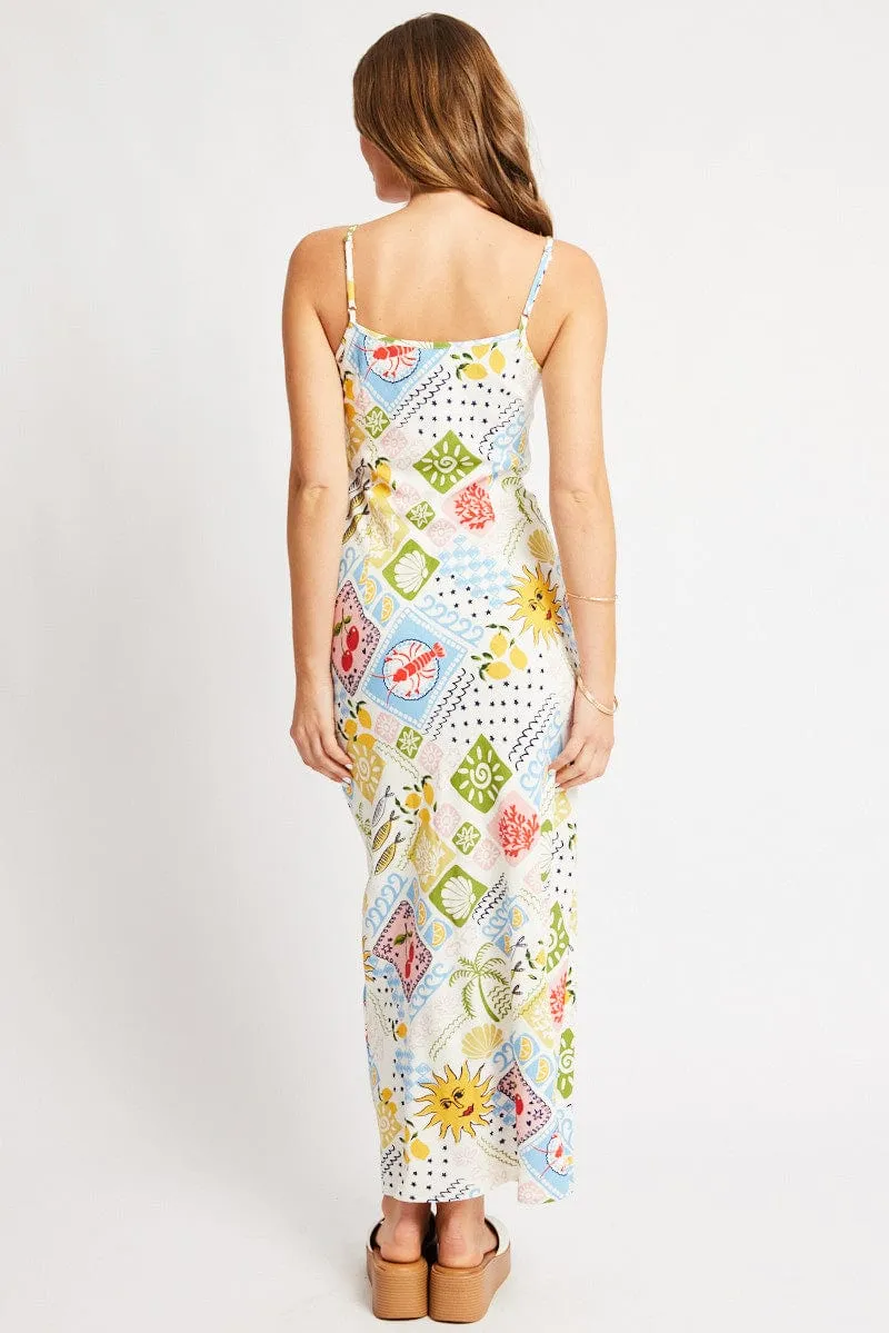Multi Abstract Maxi Dress Bias Cut sold by Ally Fashion product image thumbnail 5