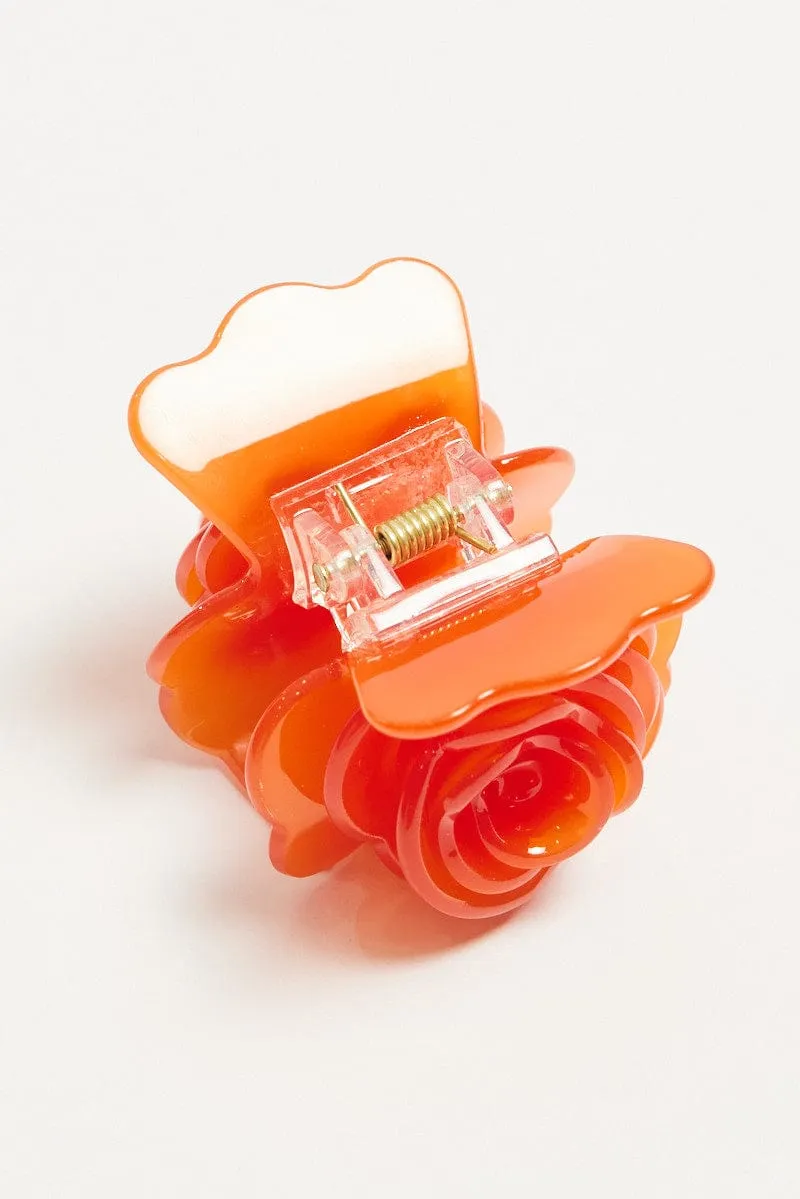 Red Rosette Hair Claw Clip sold by Ally Fashion product image thumbnail 2