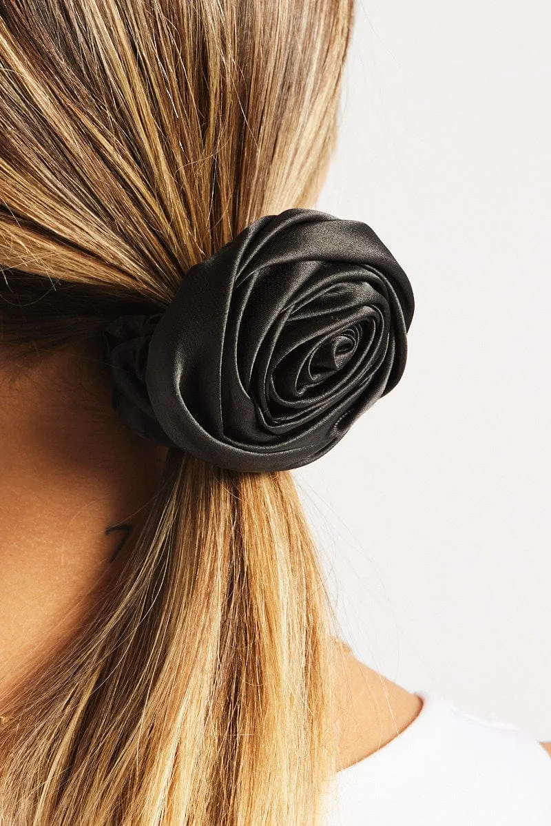 Black Rosette Scrunchie sold by Ally Fashion product image thumbnail 2