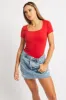 Red Supersoft Top Short Sleeve sold by Ally Fashion
