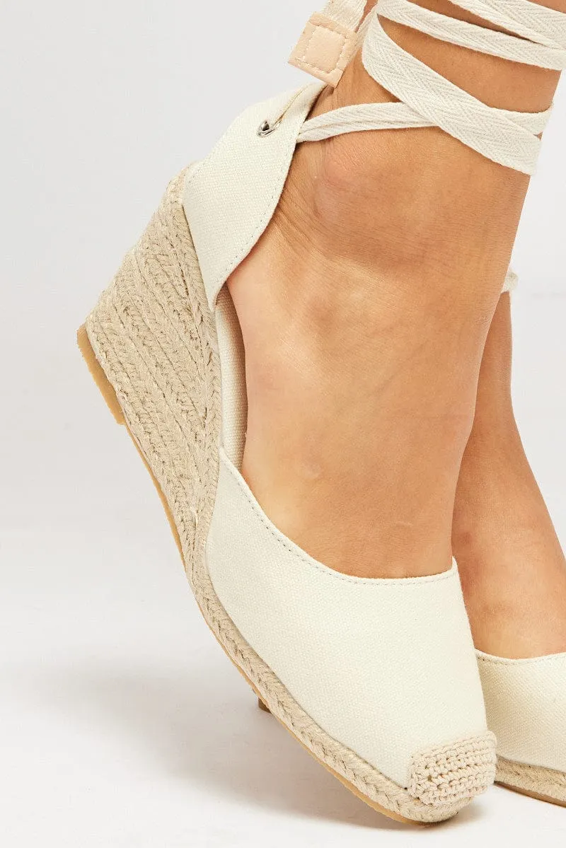 White Espadrille Wedges sold by Ally Fashion product image thumbnail 2