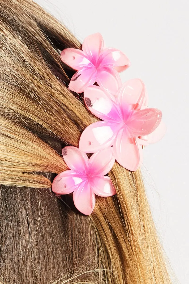 Pink Flower Claw Clip sold by Ally Fashion