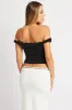 Black Twist Top Off Shoulder sold by Ally Fashion