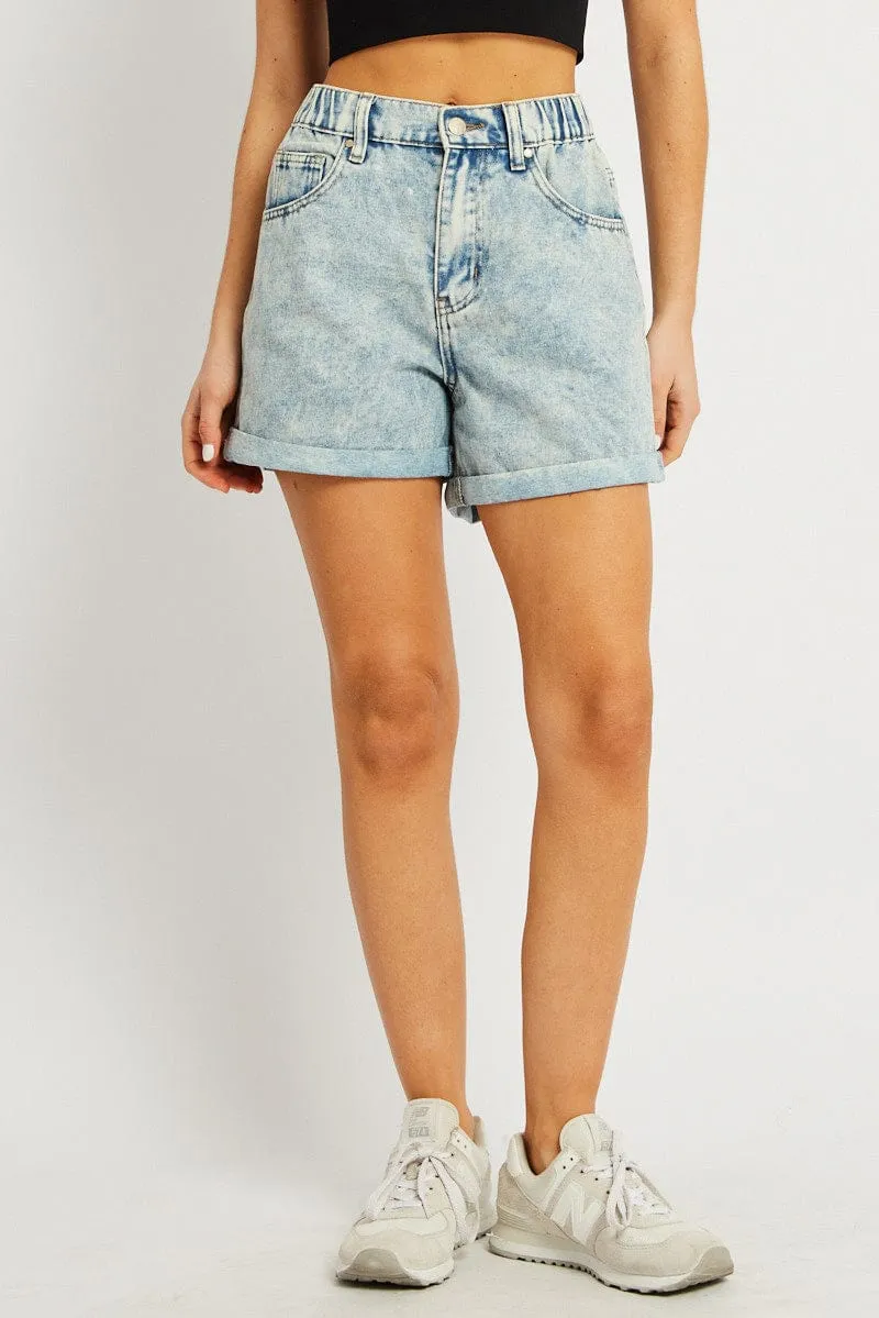 Denim Relaxed Short Elastic Waist sold by Ally Fashion product image thumbnail 3