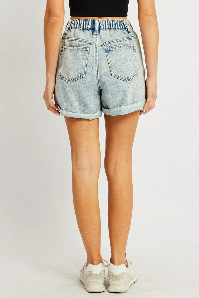 Denim Relaxed Short Elastic Waist sold by Ally Fashion product image thumbnail 5