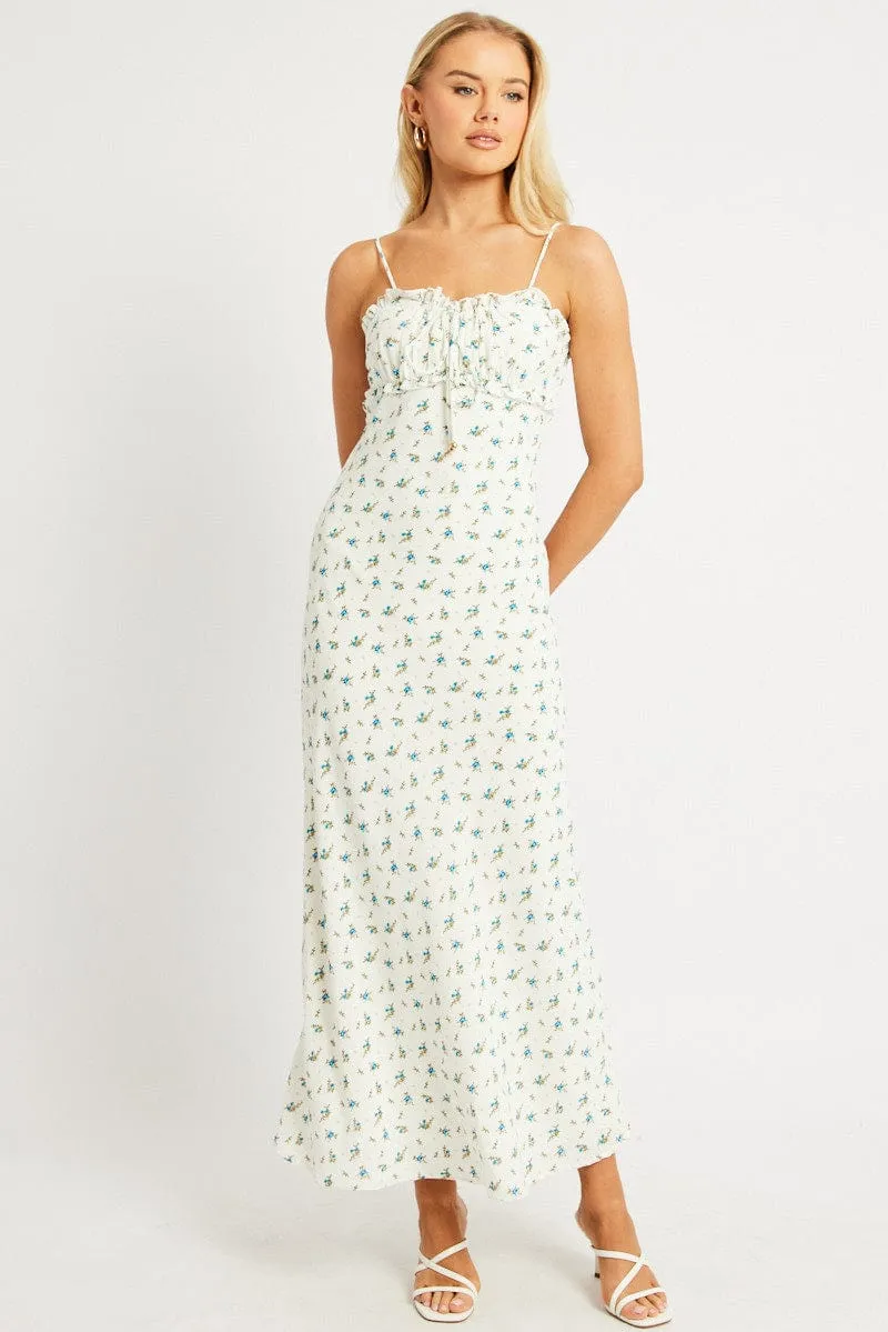White Ditsy Midi Dress Strappy sold by Ally Fashion product image thumbnail 3