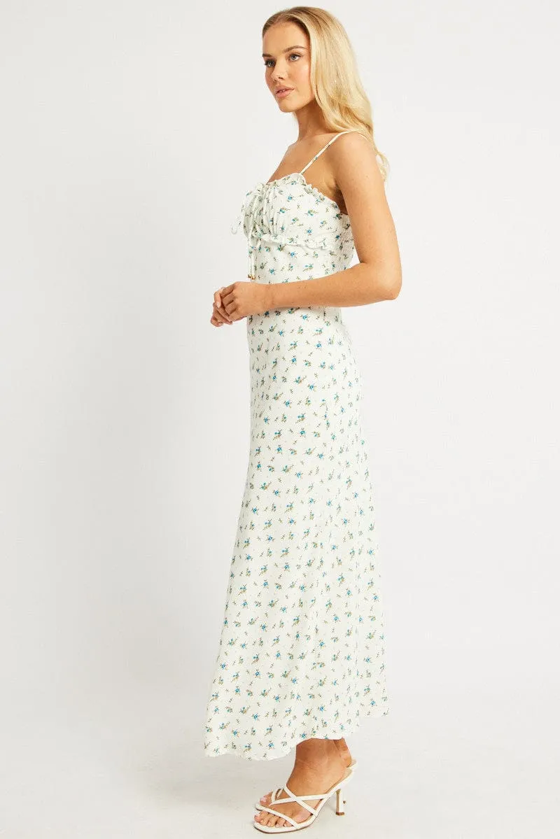 White Ditsy Midi Dress Strappy sold by Ally Fashion product image thumbnail 4